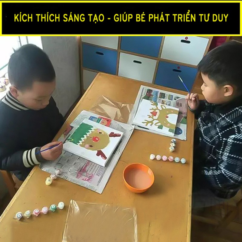 Tranh Số Hoá Tập Tô Màu Phong Cảnh Cho Bé Theo Số Size Nhỏ 20x20 Đồ Chơi Tự Tô Màu Nước Cho Trẻ Em Tự Làm Có Khung Sẵn | BigBuy360 - bigbuy360.vn