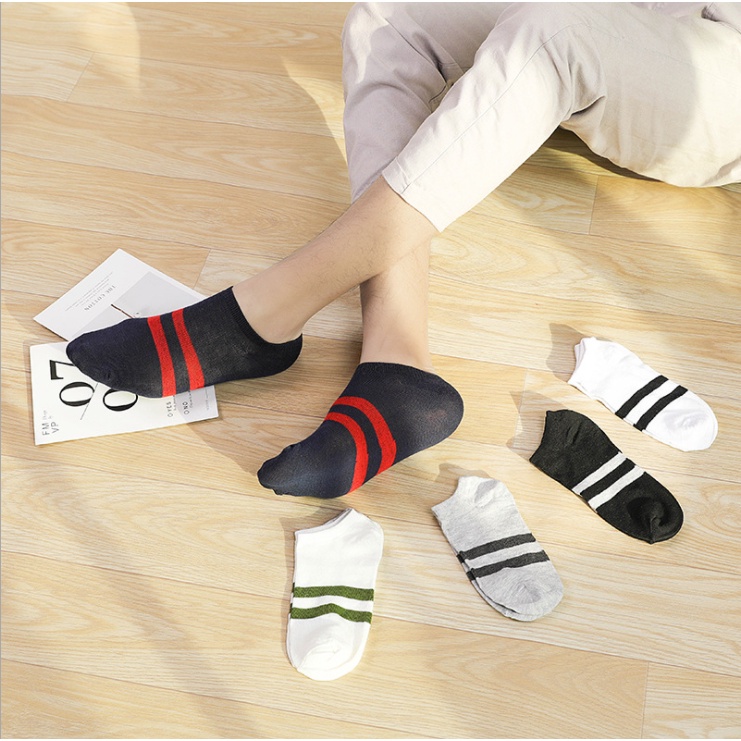 📛 RẺ VÔ ĐỊCH 📛 TẤT NGẮN CỔ NAM HOA TIẾT KẺ 2 VẠCH ĐƠN GIẢN