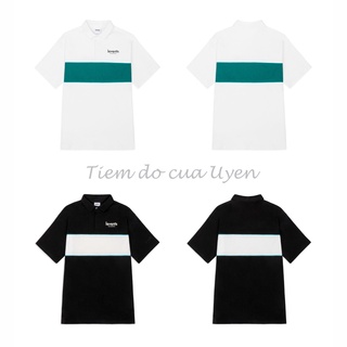 Áo thun polo lvs striple màu black/white