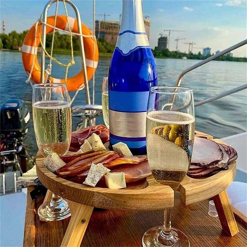 Khay Gỗ Tròn Đựng Đồ Ăn Vặt Để Bàn Trang Trí Đa Ứng Dụng