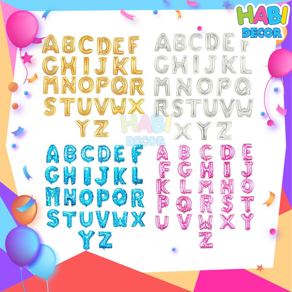 [3,9k/chữ] Bóng chữ cái ghép tên trang trí sinh nhật, thôi nôi cho bé trai, bé gái, trang trí phòng cưới, noel BB03