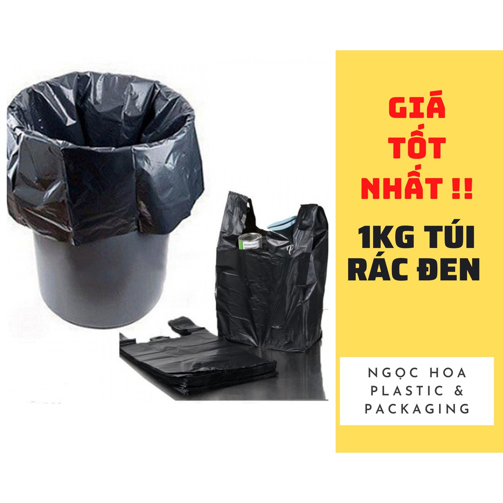 1kg túi đen đựng hàng/rác LOẠI 1 bóng dày dai