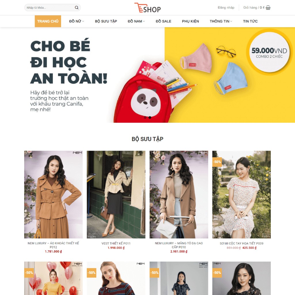 Mẫu website bán hàng hàng thời trang chuẩn SEO | WebRaoVat - webraovat.net.vn