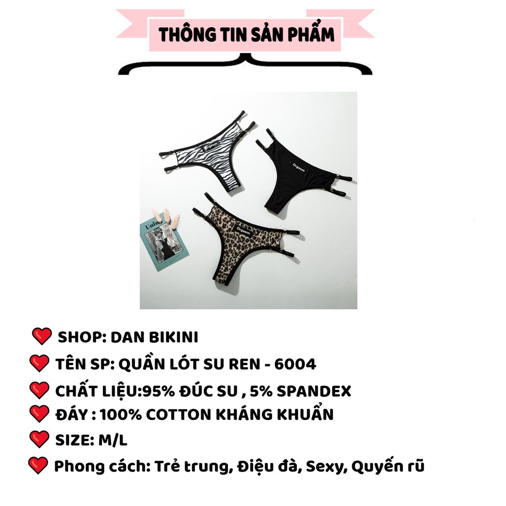 Quần Lót Nữ - Quần lót lọt khe su lụa cao cấp thiết kế 2 dây hông cá tính sexy quyến rũ Mã 6004