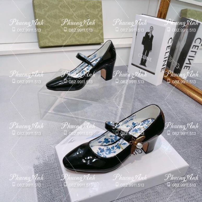 Giầy Dior Đen Bóng Quai Ong Full Size 35-39