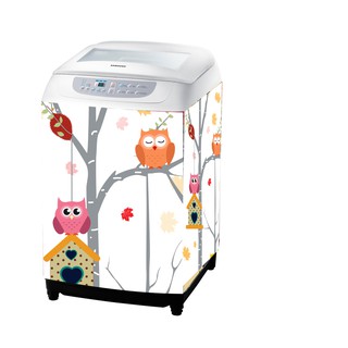 Miếng dán máy giặt chất liệu decal cao cấp không thấm nước cú mèo dễ thương