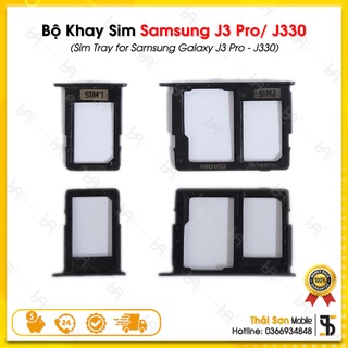 Khay sim samsung j3 pro / j330 - bộ khay đựng sim và thẻ nhớ sd điện thoại samsung zin bóc máy