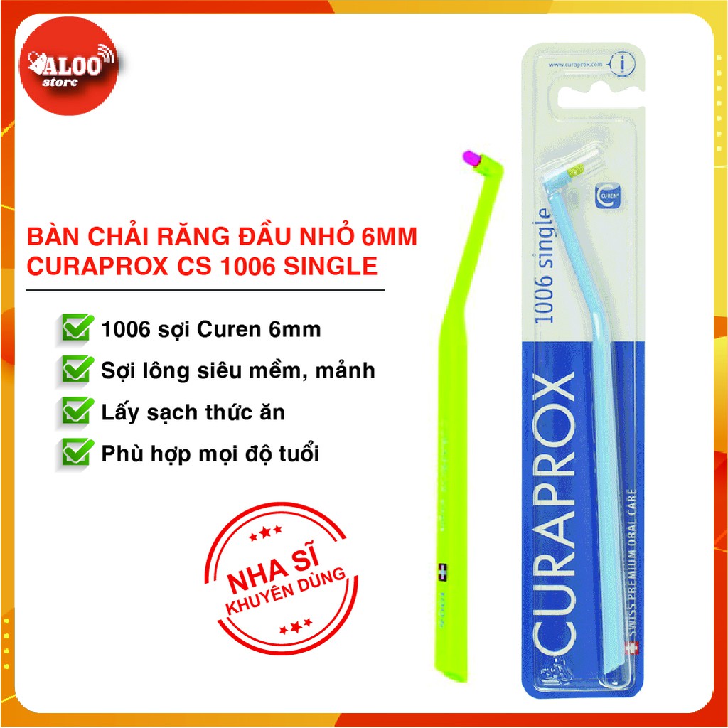 Bàn Chải Kẽ Răng Đầu Nhỏ 6mm Curaprox CS 1006 Single