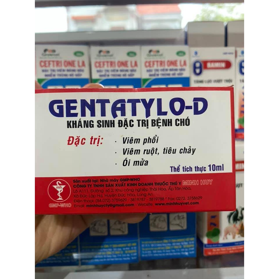 [ Hàng Chính Hãng] Gentatylo-D 10ml xóa ho, nôn mửa, tiêu chảy ở chó