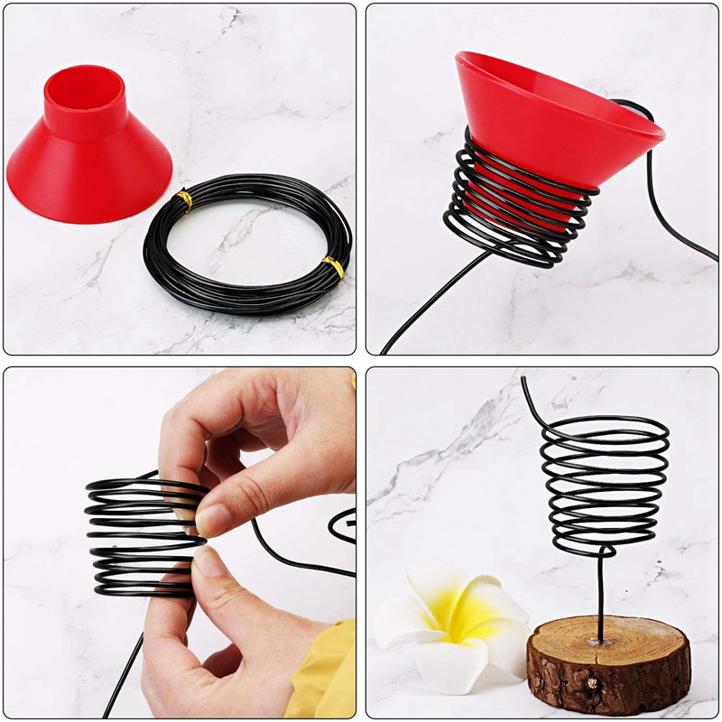 Set 9 cuộn dây nhôm màu đen 1.0 Mm/1.5 Mm/2.0 Mm an toàn cho cây trồng | BigBuy360 - bigbuy360.vn