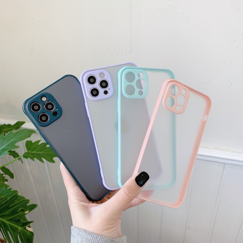 Ốp Điện Thoại Trong Suốt Nhám Chống Sốc Bảo Vệ Camera Cho Iphone 12 11 Pro Max Xs Xr X 6s 7 8 Plus Se 2020