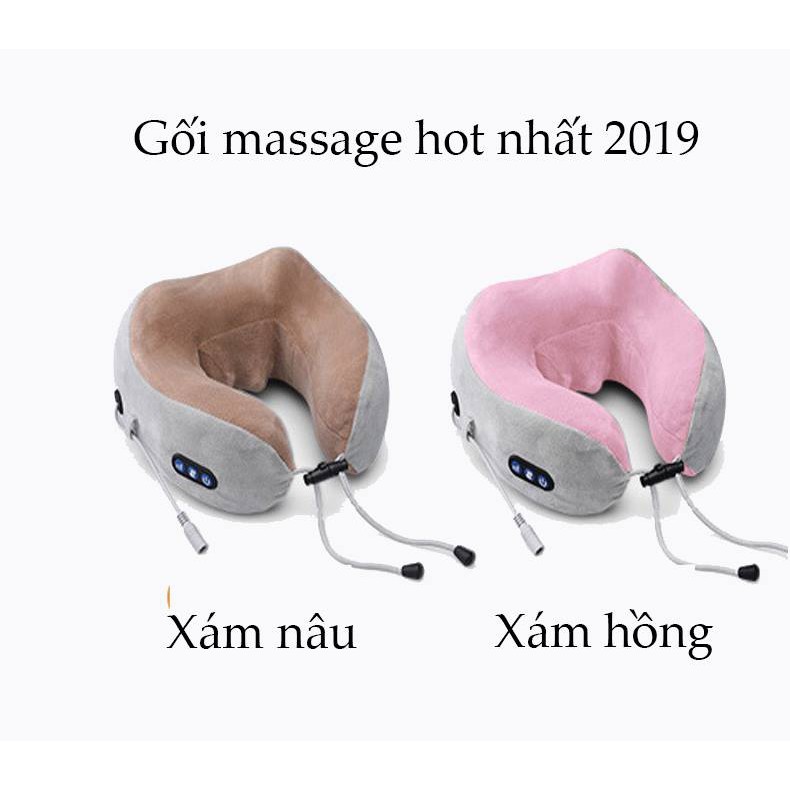 GỐI MASSAGE  CỔ VAI GÁY XUẤT NHẬT HÌNH CHỮ U CAO CẤP