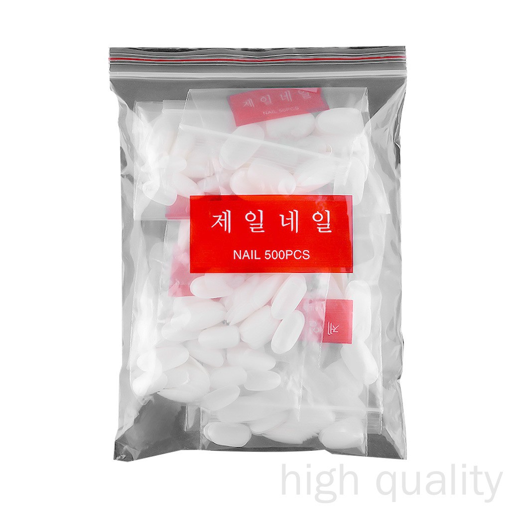 Bộ 500 Móng Tay Giả Hình Oval Trong Suốt Thời Trang Cho Nữ Run998