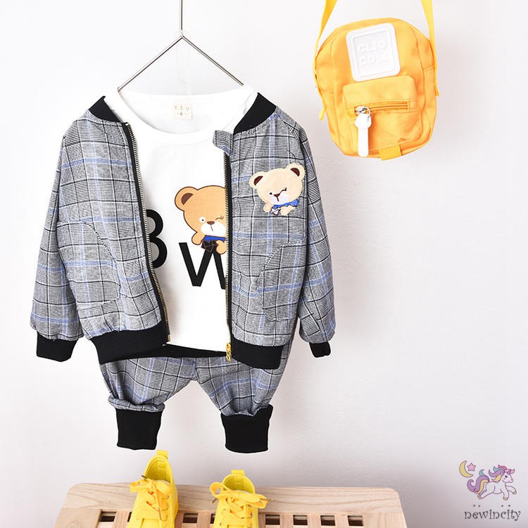 Set Áo Thun Tay Ngắn &amp; Quần Short Caro Cho Bé Trai