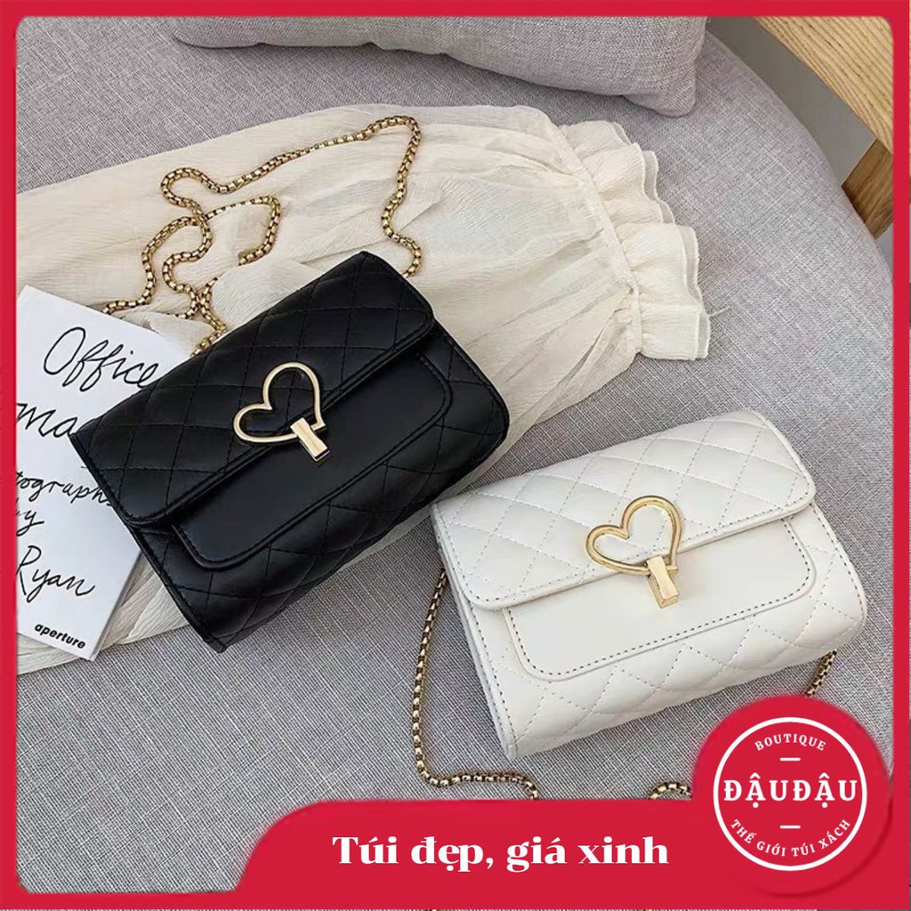 Túi Xách Nữ, Túi Đeo Chéo Nữ Khóa Trái Tim Siêu Đẹp Phong Cách Hàn Quốc - Đậu Đậu Boutique