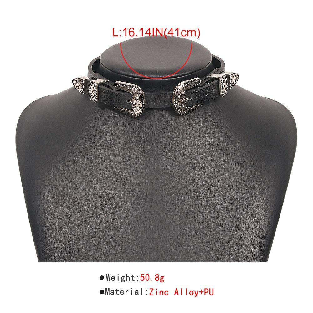 ANEMONE Vòng Cổ Da PU Đính Trái Tim Phong Cách Lolita Hàn Quốc