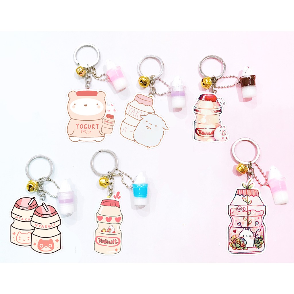 Móc khoá yakult ly kem MKK24 móc khoá cute dễ thương hoạt hình thần tượng