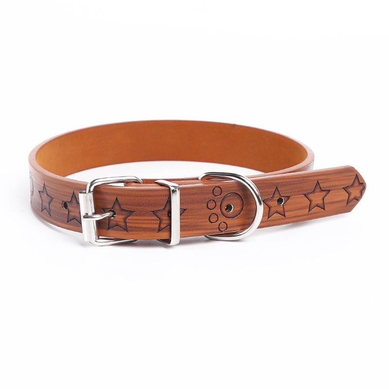 Vòng cổ cho chó mèo chất liệu PU siêu bền in họa tiết ngôi sao, kích thước thước 1,5*40cm phù hợp với giống nhỏ và vừa