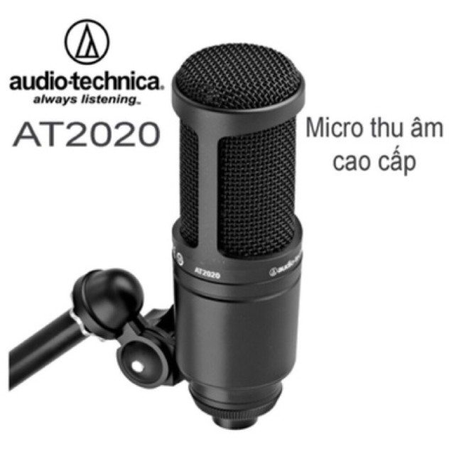 Mic thu âm  Audio-technica at2020 sound card icon upod pro chân dây livestream dây mic 3m- bộ mic thu âm at2020 full