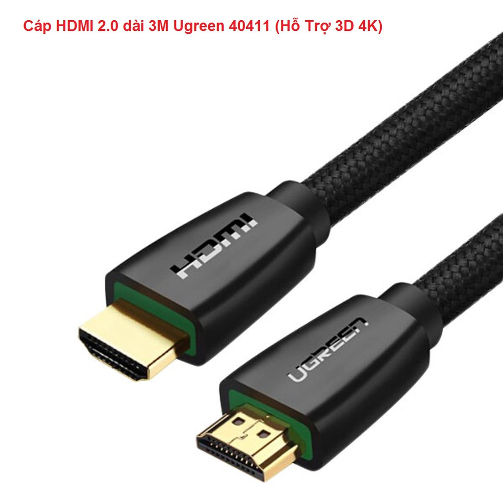 Cáp HDMI 2.0 dài 3m Ugreen 40411(Hỗ Trợ 3D 4K60Hz)