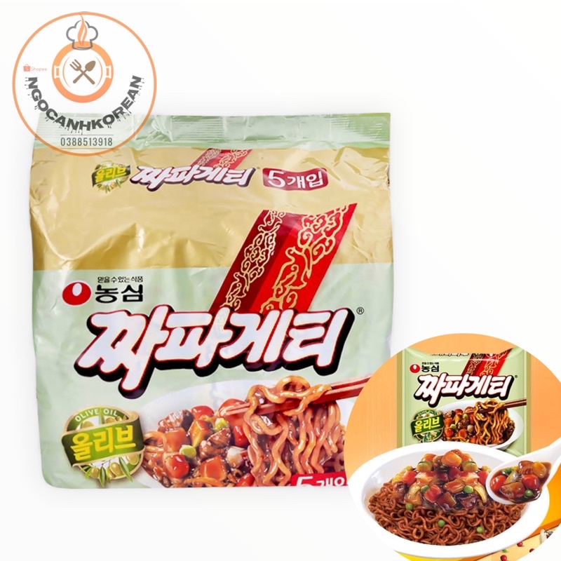 <HOT>1 Bịch 5 Gói Mỳ Đen Chapageti Hàn Quốc 140g