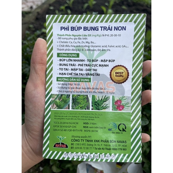 Phì búp- Bung trái non cho thanh long Navas