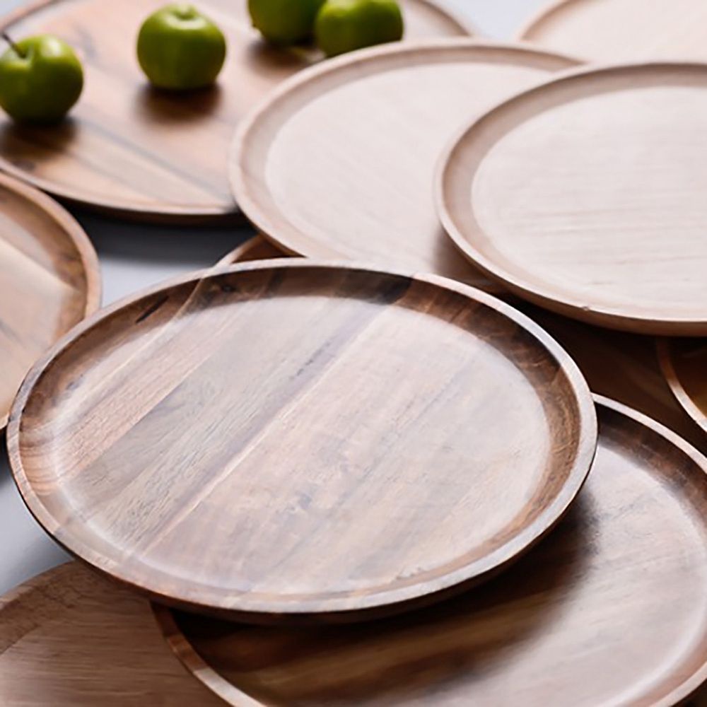 Epoch Khay Gỗ Tròn Đựng Bánh Mì / Sushi Tiện Dụng