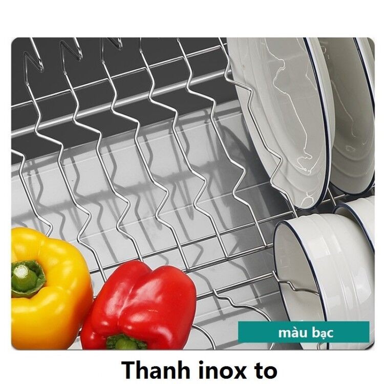 Kệ bếp để chén inox, bao gồm khay nhựa hứng nước