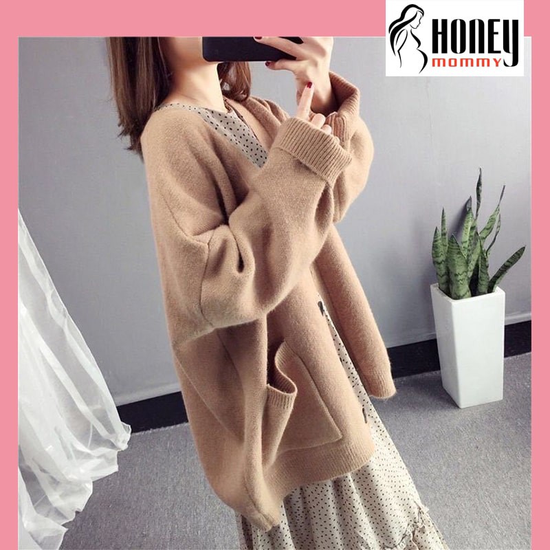 Áo Khoác Len Thu Đông Phong Cách Vintage Ulzzang Hàn Quốc, Áo Cardigan Len Lông Mềm Ấm HS3609 Honey Mommy