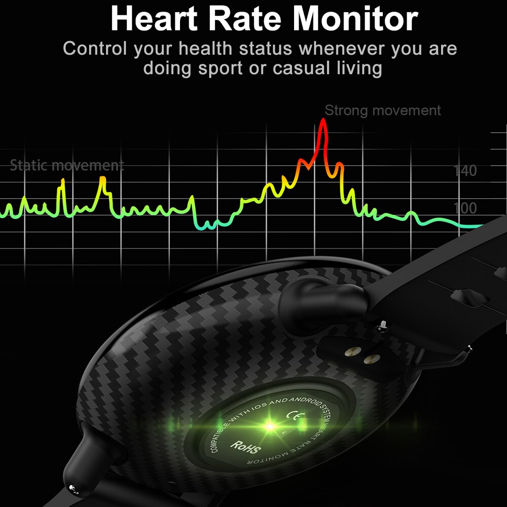 ANDROID Đồng Hồ Thông Minh K1 Ip68 Chống Thấm Nước Theo Dõi Sức Khỏe Kèm Phụ Kiện