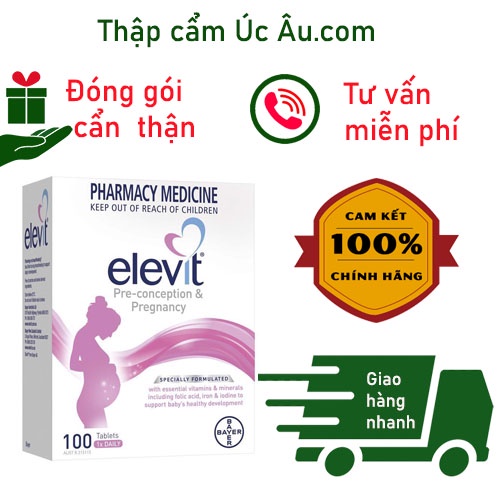 Vitamin Tổng Hợp Elevit cho bà bầu Elevit Pregnancy Úc 100viên.