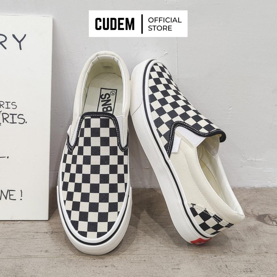 Giày van caro nam nữ, giày vải slip on chất liệu canvas dày dặn thoáng khí S33