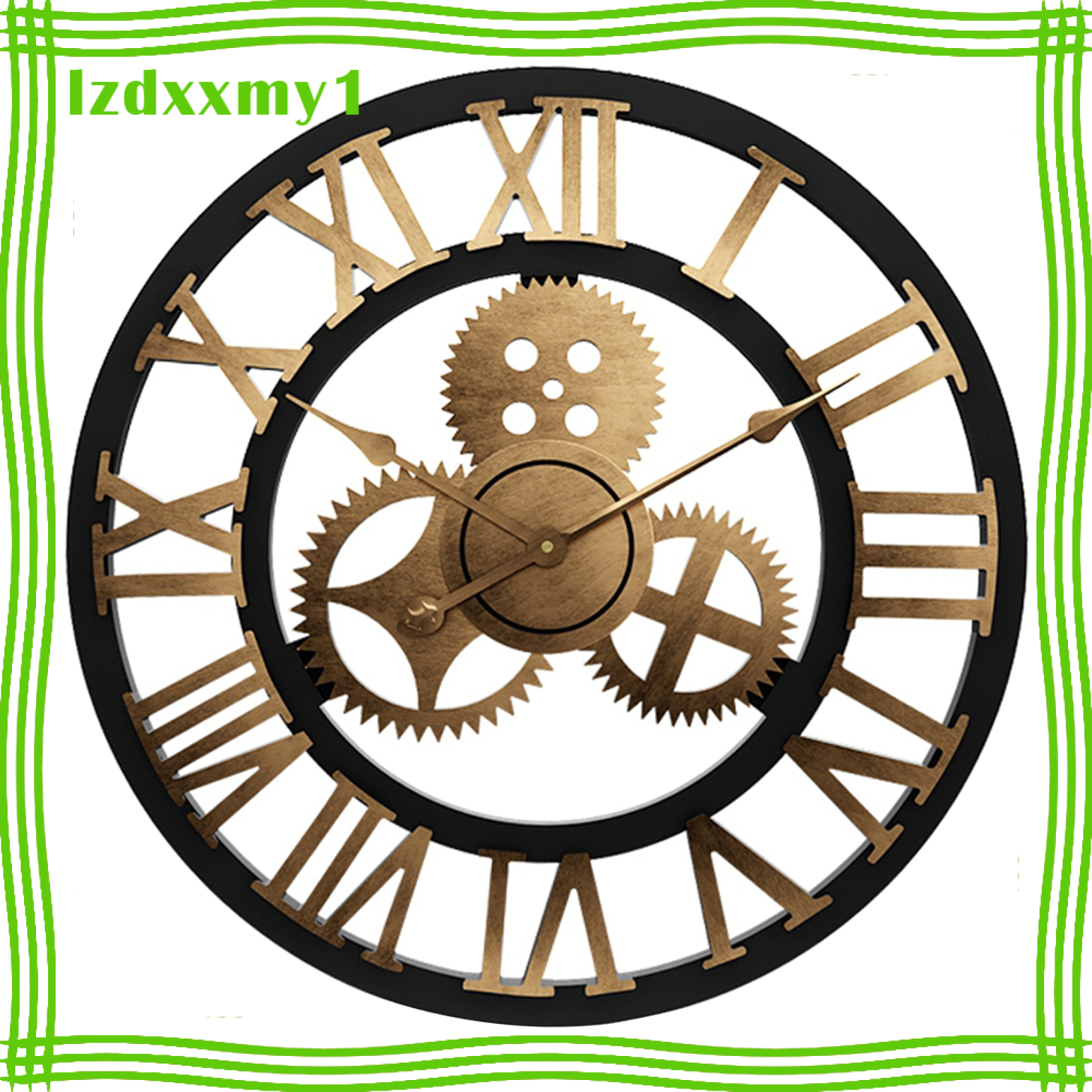 Kiddy Large 3D Retro Wooden Wall Clock House Warming Gift Roman Numeral 40cm