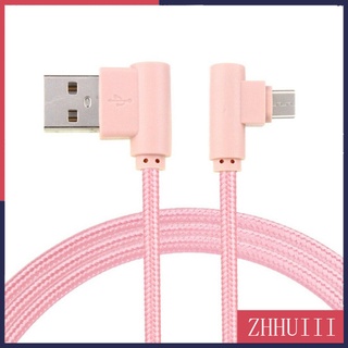 Cáp sạc bện USB dây nilon hình chữ L dành cho Type C Android Xiaomi Micro