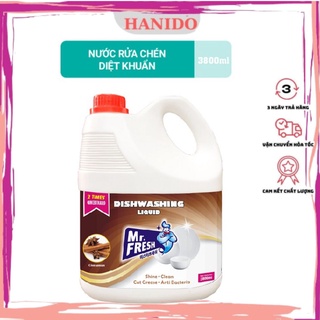 Nước rửa chén bát diệt khuẩn không bám mùi bát đĩa Mr.Fresh 3.8L hương quế
