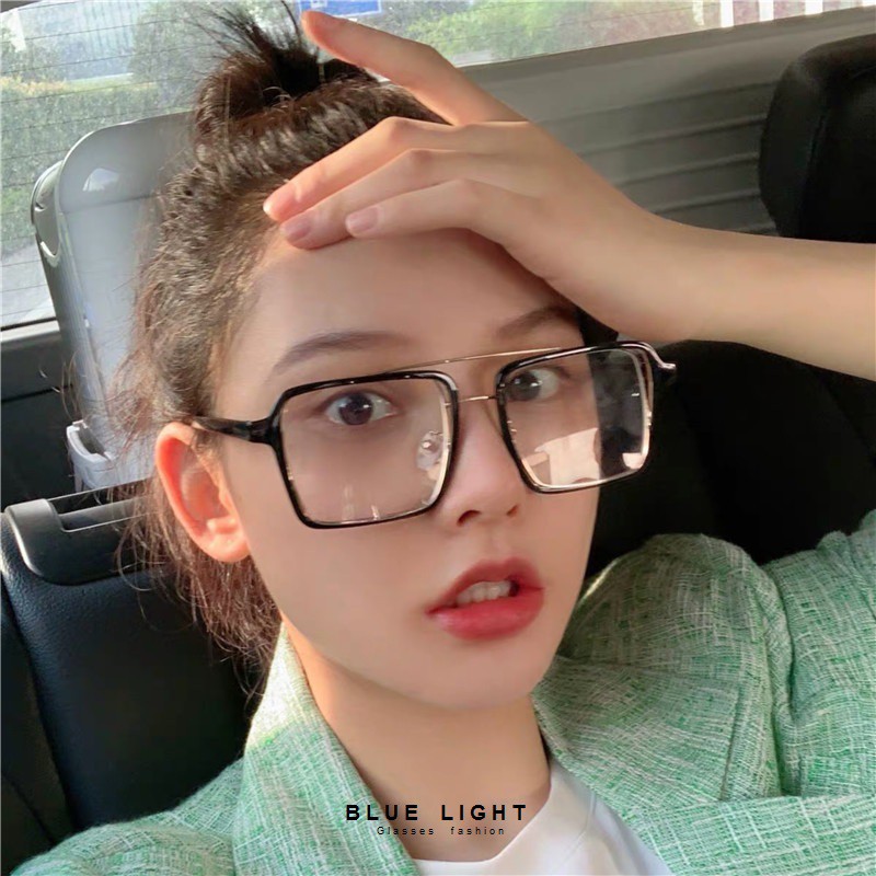 Kính Giả Cận, Gọng Kính Cận Nam Nữ Mắt Vuông To Gọng Kép Đen Vàng, Trong Suốt Không Độ Hàn Quốc - BLUE LIGT SHOP | BigBuy360 - bigbuy360.vn