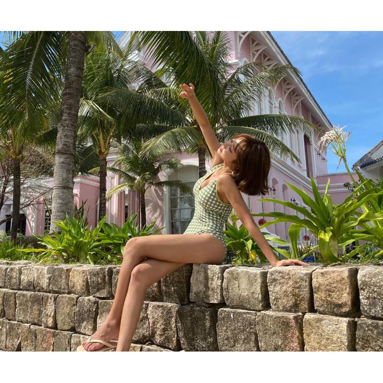 [SẴN] SET ĐỒ BƠI CARO XANH LÁ | BigBuy360 - bigbuy360.vn