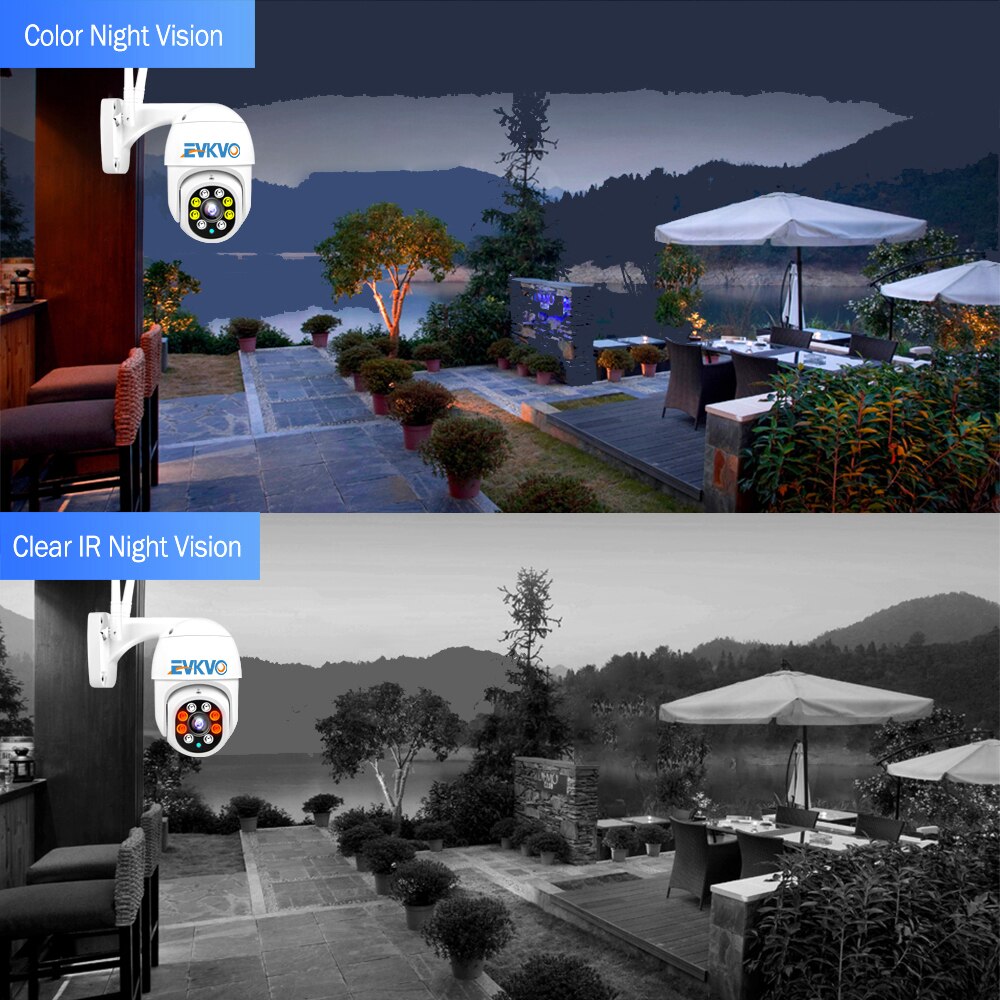 EVKVO - Theo dõi AI - Tầm nhìn ban đêm đầy đủ màu sắc - Yoosee APP UHD 5MP Outdoor Waterproof WIFI Wireless PTZ IP Camera CCTV