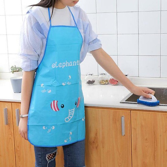 Tạp Dề Nilon Chống Thấm Cute - Tạp Dề Chống Nước, Chống Dầu Mỡ Họa Tiết Hoạt Hình 11107