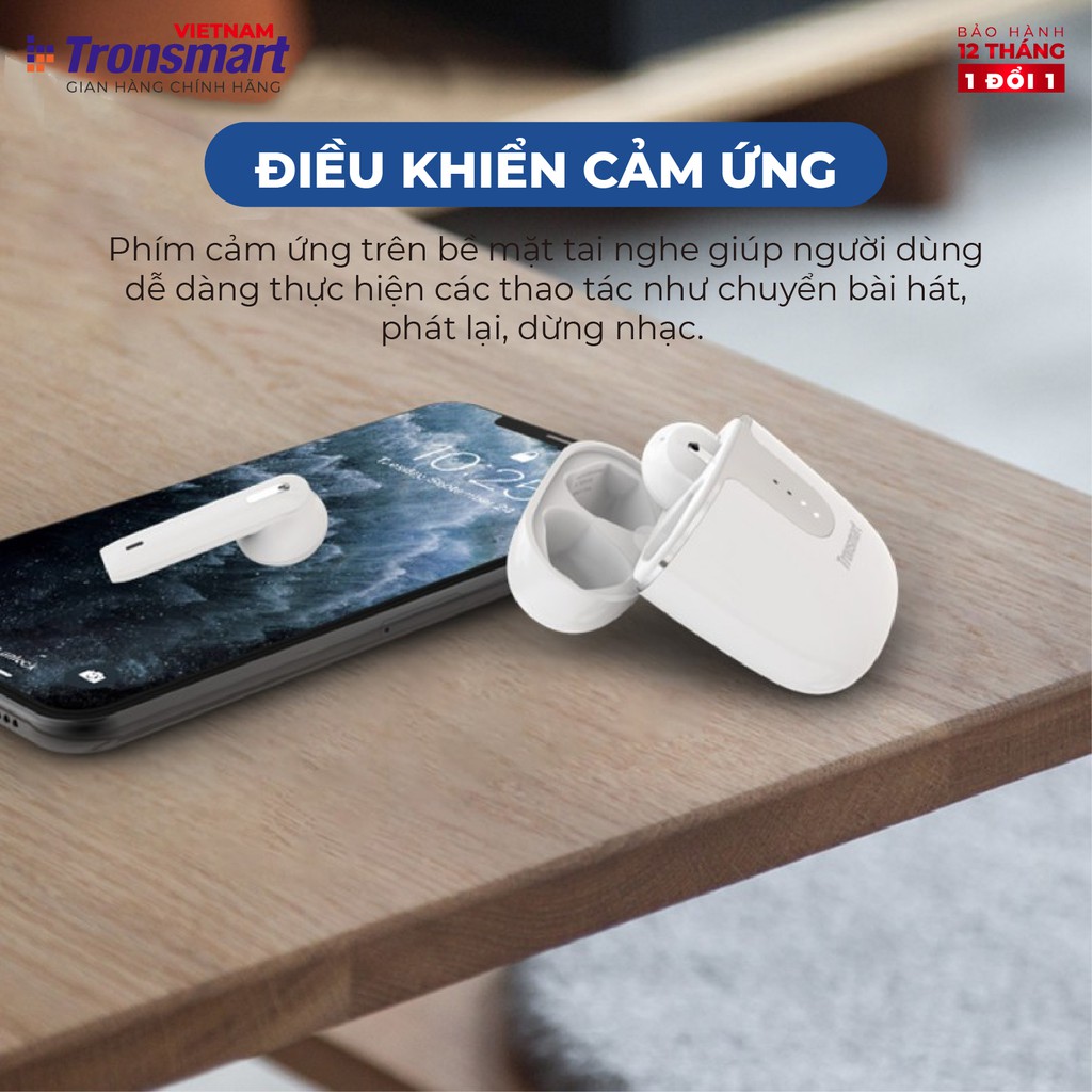 Tai nghe Bluetooth 5.0 Tronsmart Onyx Ace - Khử tiếng ồn - Hàng phân phối chính hãng - Bảo hành 12 tháng 1 đổi 1