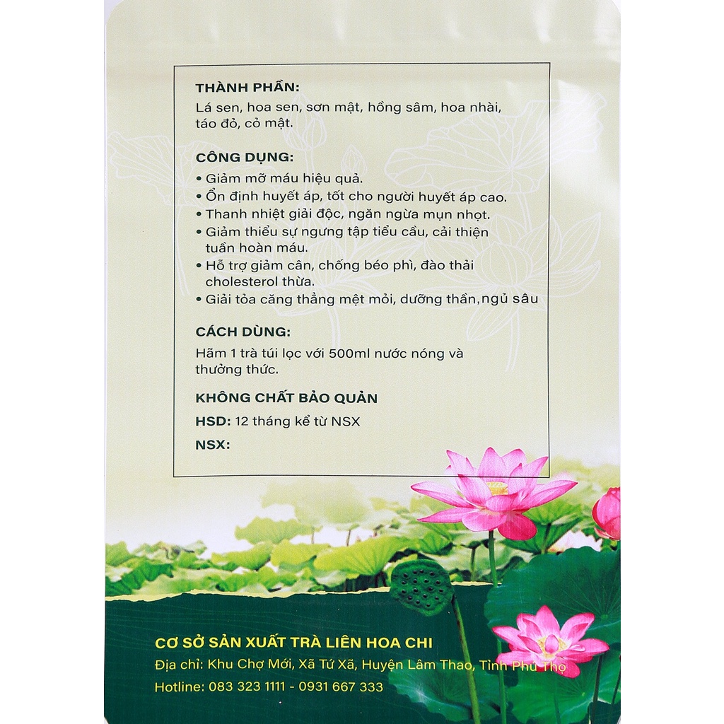 TRÀ LÁ SEN -HỒNG SÂM 20 TÚI LỌC | BigBuy360 - bigbuy360.vn