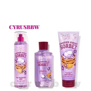 Bộ Sản Phẩm Mist Xịt Toàn Thân, Gel Tắm, Lotion BBW Candied Violet Sorbet Từ Mỹ