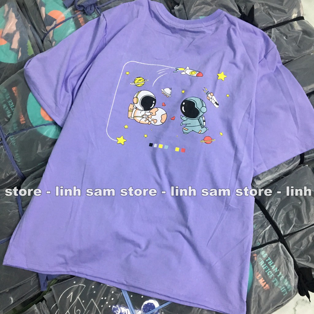 Áo thun tay lỡ nữ freesize phông form rộng dáng Unisex, mặc lớp, nhóm, cặp in hình HÀNH TINH TÊN LỬA HAI PHG màu tím | BigBuy360 - bigbuy360.vn