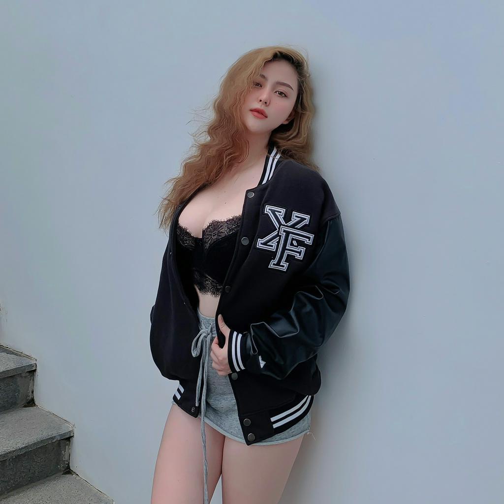 Áo Khoác Nỉ chữ thêu Nam Nữ Bóng Chày Bomber Varsity Form Rộng Nhiều Màu Đẹp Cao Cấp 2 Lớp By XFIRE VAR-ESSNI