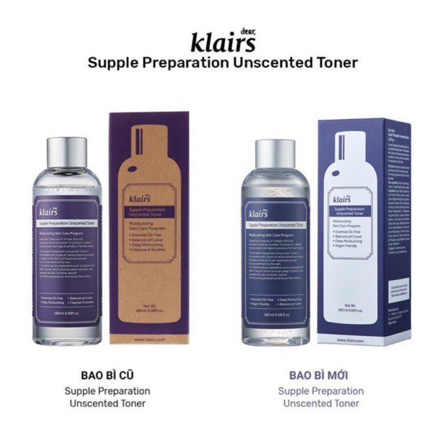 Nước Hoa Hồng / 𝘍𝘳𝘦𝘦𝘴𝘩𝘪𝘱 / Toner Không Mùi Klairs Supple Preparation Unscented 180 ML - Julia Beauty - Sp33 | BigBuy360 - bigbuy360.vn