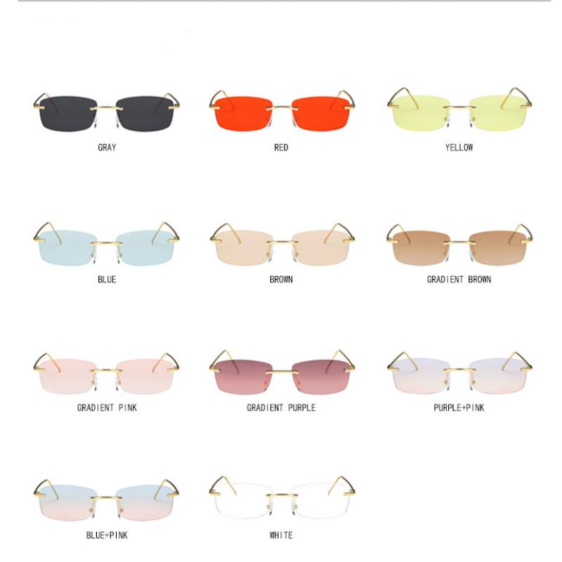 Kính râm tròng hình chữ nhật không gọng thời trang dành cho nữ