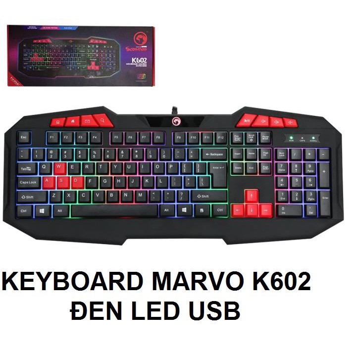 Keyboard Marvo K 602 led USB Bàn phím máy bàn có dây usb đèn led RGB