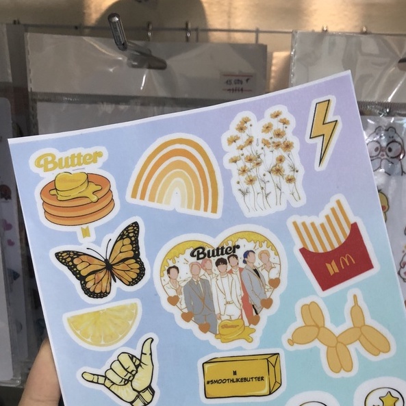 Set Sticker BTS Butter Theme Dán Mũ Bảo Hiểm, Laptop, Máy Tính Cầm Tay Casio, Điện Thoại,... Bền bỉ - kháng nước