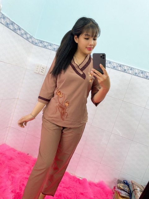 Áo lam đi chùa,đồ bộ đi chùa .tim bầu