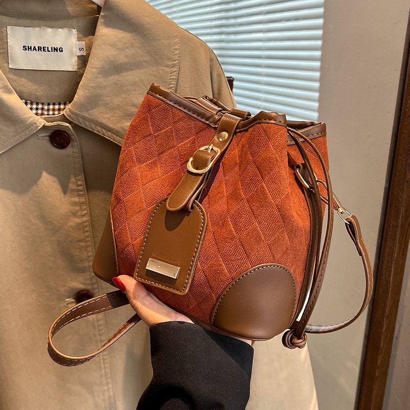 Túi Xách Bucket Thiết Kế Độc Đáo Phong Cách Retro Dễ Phối Đồ
